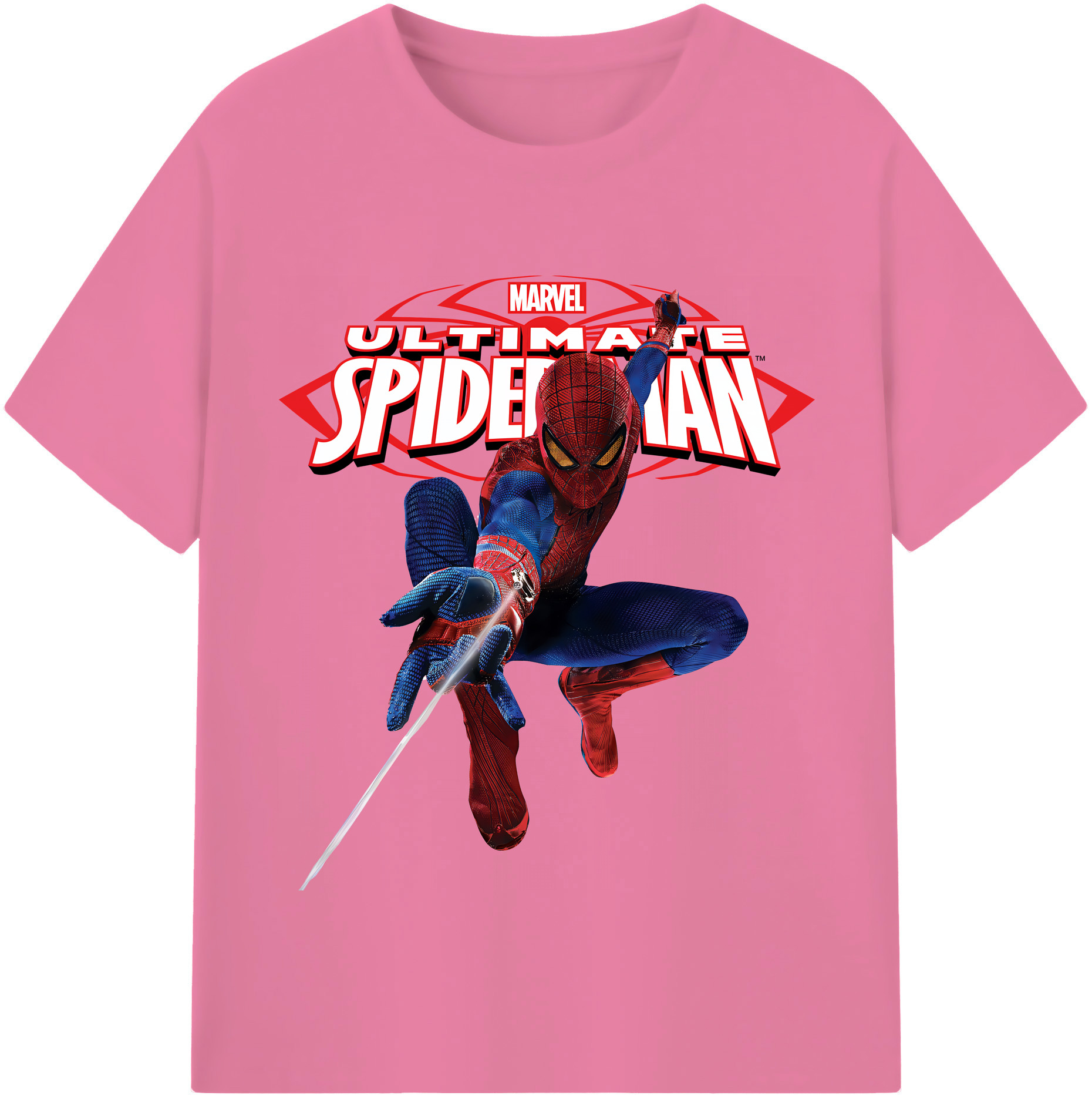 （画像用） Spider Man スパイダーマン 綿100％半袖Tシャツ（フロントプリント）